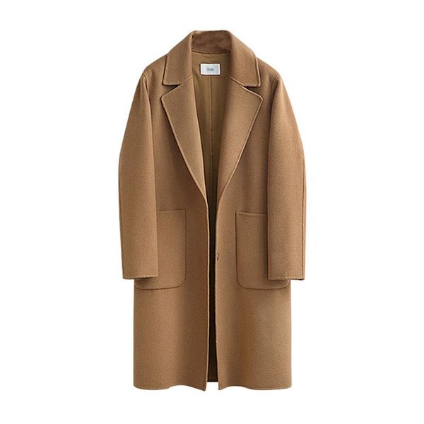 office ladies winter casual elegant vintage plus size wool women long trench coats loose lapel button pocket autumn overcoats, Tan;black
office ladies winter casual elegant vintage plus size wool women long trench coats loose lapel button pocket autumn overcoats, Tan;black