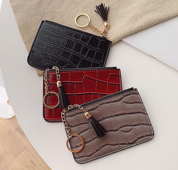 dhl 100pcs women pu alligator print coin purses short flap min card holder tassel keychain card purse, Red;black
dhl 100pcs women pu alligator print coin purses short flap min card holder tassel keychain card purse, Red;black