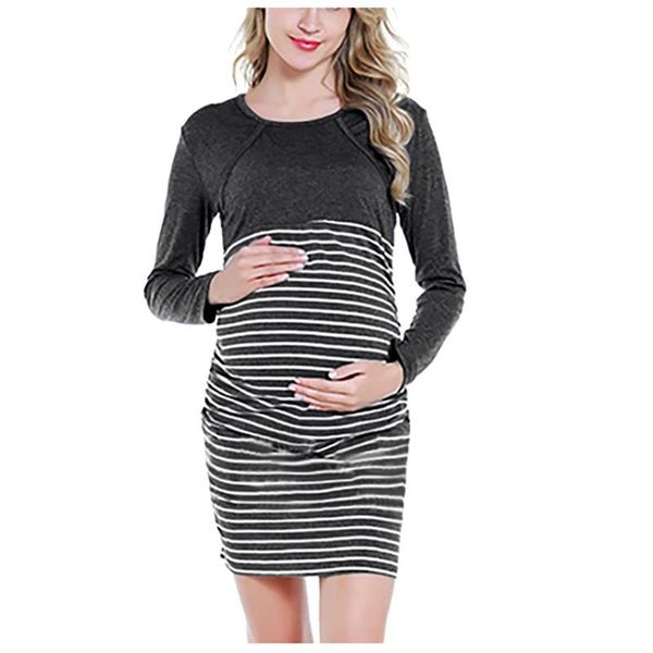 women maternity dress pregnancy long sleeve striped patchwork dresses for breastfeeding casual pregnant dress gravida #lr4, White
women maternity dress pregnancy long sleeve striped patchwork dresses for breastfeeding casual pregnant dress gravida #lr4, White