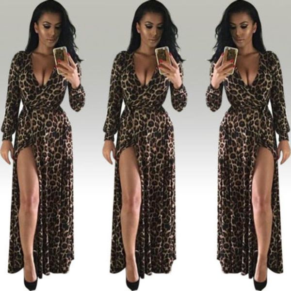 2019 autumn vintage animal leopard print dresses women bow tied v neck long dresses female elegant split chic maxi dress w85, Black;gray
2019 autumn vintage animal leopard print dresses women bow tied v neck long dresses female elegant split chic maxi dress w85, Black;gray