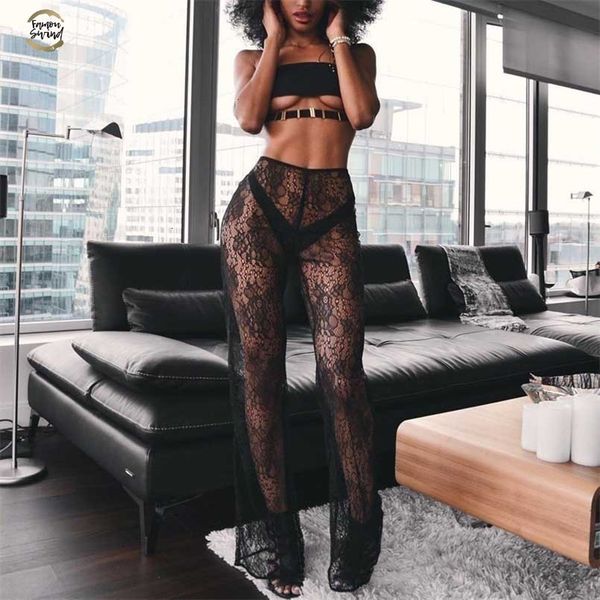 waist high wide leg pants women summer casual trousers beach wear see-through flare pants lace pants female, Black;white
waist high wide leg pants women summer casual trousers beach wear see-through flare pants lace pants female, Black;white