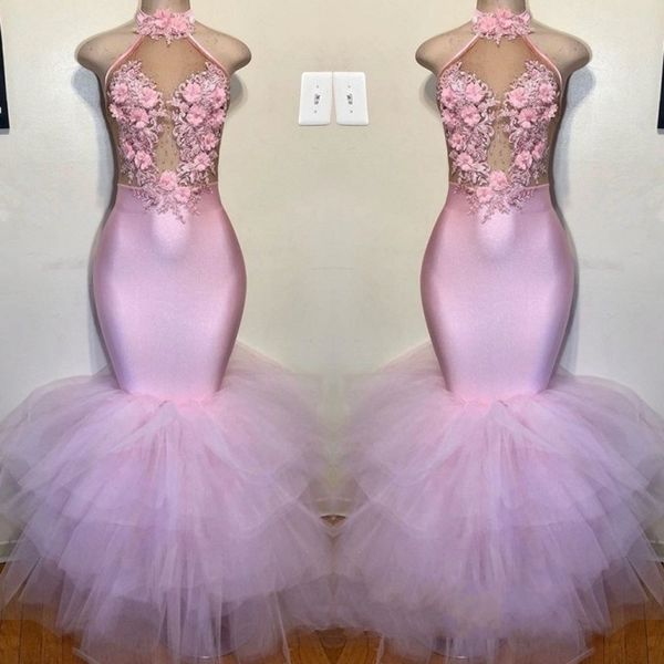 pink tiered skirts layers 3d flowers lace applique prom dresses 2019 high neck slim plus size evening gowns
pink tiered skirts layers 3d flowers lace applique prom dresses 2019 high neck slim plus size evening gowns