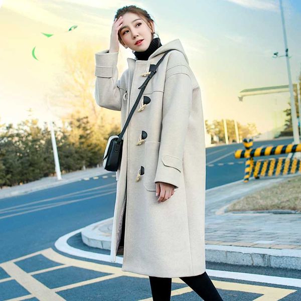 2019 new women winter horn buckle woolen jacket hooded coat warm thicken long overcoat loose casual female plus size wool jacket, Black
2019 new women winter horn buckle woolen jacket hooded coat warm thicken long overcoat loose casual female plus size wool jacket, Black