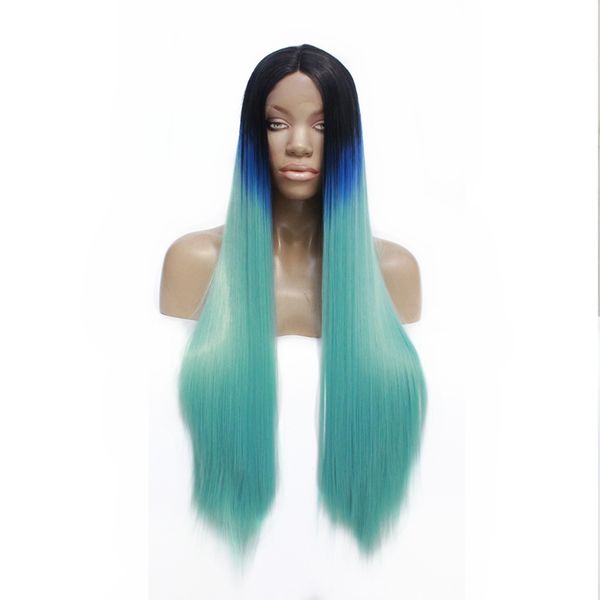 synthetic lace front wig black/blue/green three tones color wig natural soft heat resistant fiber hair
synthetic lace front wig black/blue/green three tones color wig natural soft heat resistant fiber hair