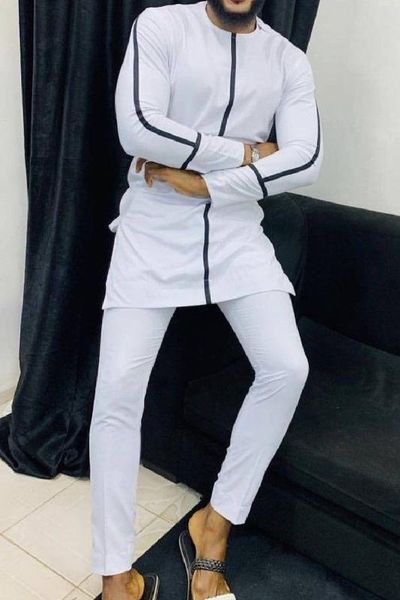 african clothes man patchwork shirts with pants solid white +trousers tailor made men's african black stripe +pants, Gray
african clothes man patchwork shirts with pants solid white +trousers tailor made men's african black stripe +pants, Gray