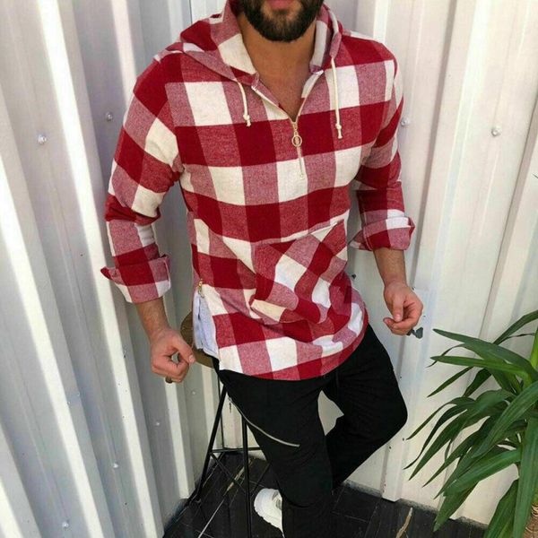 men's colorful plaid hooded zipper neck shirt slim fit spring autumn male chic pullover long sleeved shirts soft comfortable 3xl, White;black
men's colorful plaid hooded zipper neck shirt slim fit spring autumn male chic pullover long sleeved shirts soft comfortable 3xl, White;black