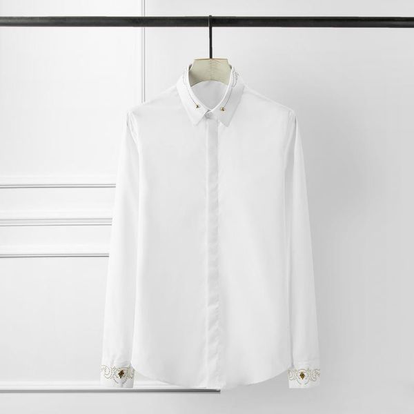 men's casual shirts shirt men luxury royal cuff and collar rivet black white long sleeve mens plus size 4xl, White;black
men's casual shirts shirt men luxury royal cuff and collar rivet black white long sleeve mens plus size 4xl, White;black