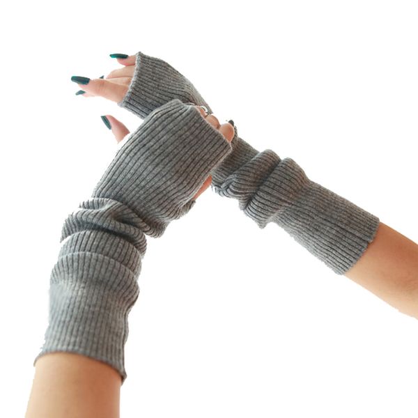 women winter arm warmers cashmere fingerless long gloves solid warm mittens female knitted sleeves 40cm glove, Silver
women winter arm warmers cashmere fingerless long gloves solid warm mittens female knitted sleeves 40cm glove, Silver