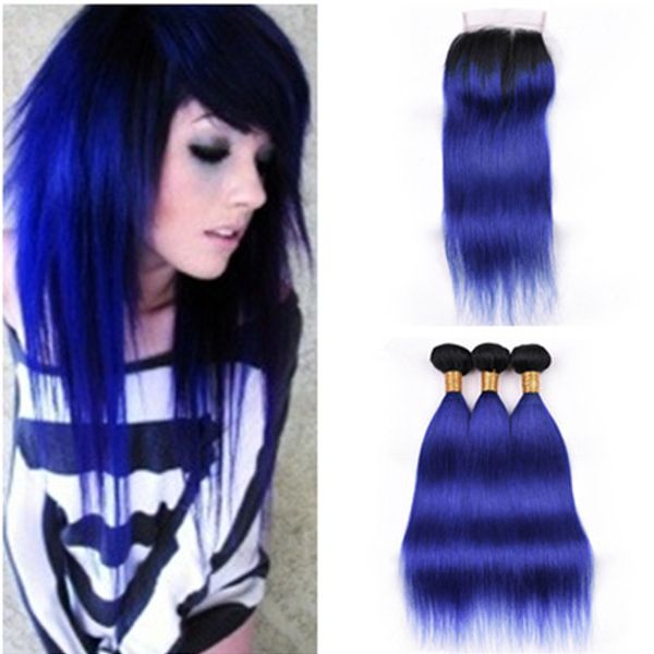 straight #1b/blue ombre brazilian virgin hair weaves dark root with closure dark blue ombre human hair bundles 3pcs with 4x4 lace closure, Black;brown
straight #1b/blue ombre brazilian virgin hair weaves dark root with closure dark blue ombre human hair bundles 3pcs with 4x4 lace closure, Black;brown