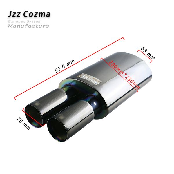 jzz universal 2.5'' stainless steel 201 black car exhaust muffler performance enable loud sound 3'' dual out turbo nozzl
jzz universal 2.5'' stainless steel 201 black car exhaust muffler performance enable loud sound 3'' dual out turbo nozzl