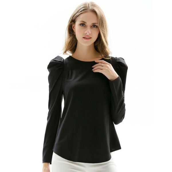 women elegant long bubble sleeve shirts solid color o-neck casual t shirt ladies bottoming loose casual slim tees black/red, White
women elegant long bubble sleeve shirts solid color o-neck casual t shirt ladies bottoming loose casual slim tees black/red, White