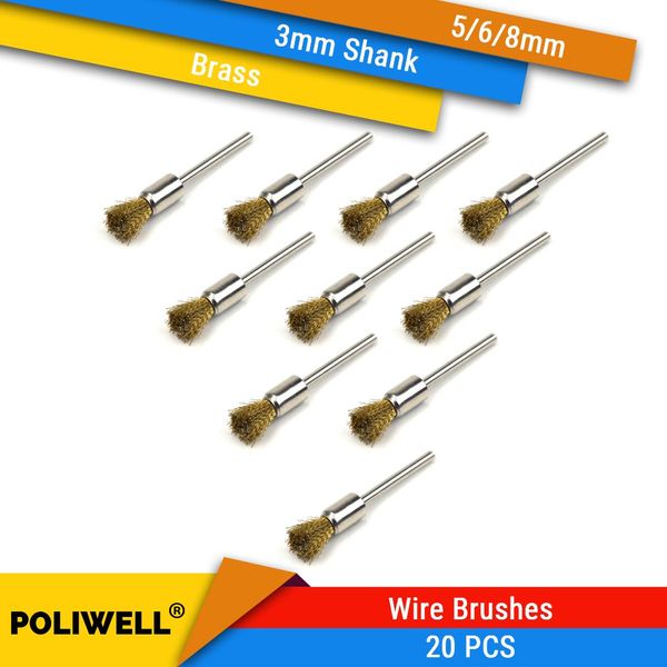 20pcs brass wire brushes with 3mm rod metal rust removal rotary polishing brush pen shaped mini drill power tool accessories
20pcs brass wire brushes with 3mm rod metal rust removal rotary polishing brush pen shaped mini drill power tool accessories