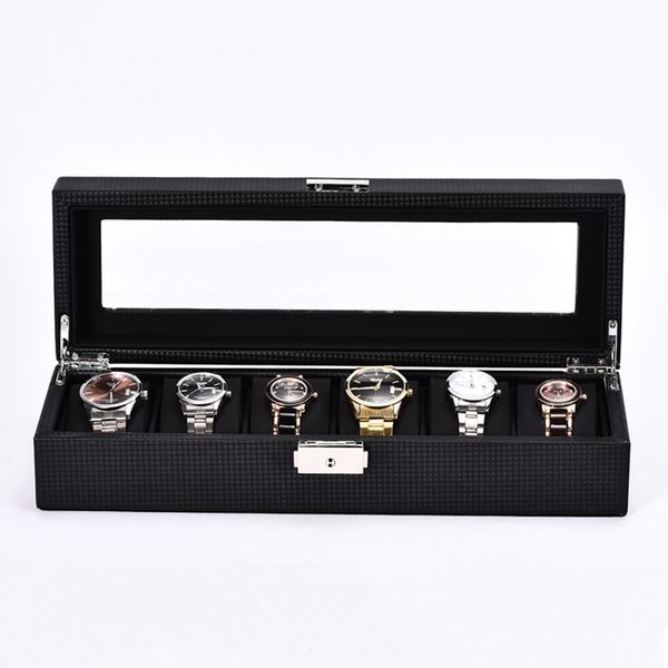5/6/10/12 grid watch box carbon fiber leather wood display container storage holder travel organizer case gift, Black;blue
5/6/10/12 grid watch box carbon fiber leather wood display container storage holder travel organizer case gift, Black;blue