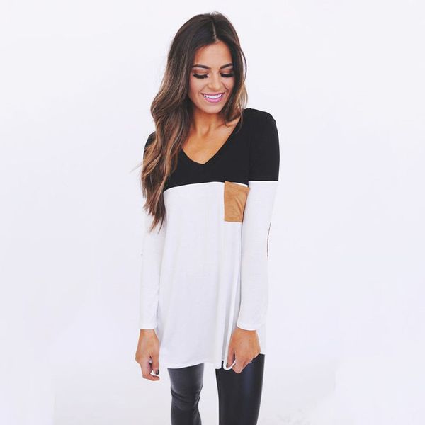 women t-shirt long sleeve cotton wear fashion patchowrk womens summer t shirt, White
women t-shirt long sleeve cotton wear fashion patchowrk womens summer t shirt, White