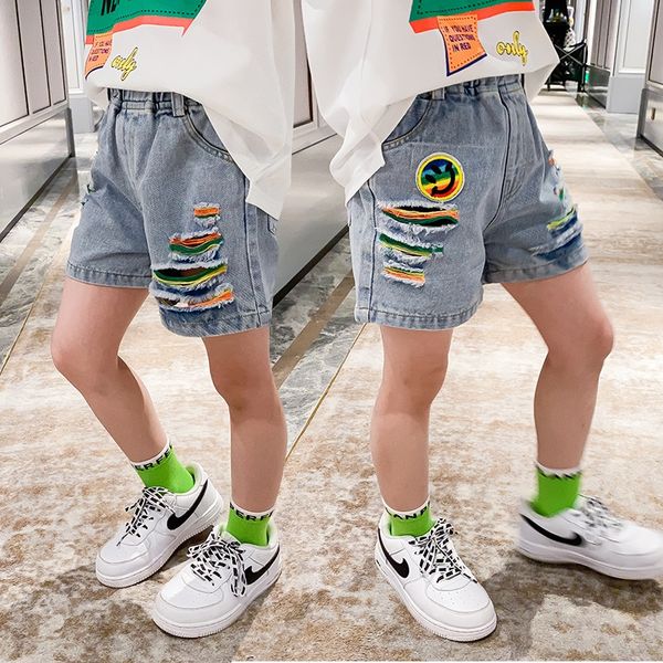 girls jeans children's pants panty panty 2020 fashion fan zhongda children's pants western color smiling face jeans, Blue 
girls jeans children's pants panty panty 2020 fashion fan zhongda children's pants western color smiling face jeans, Blue