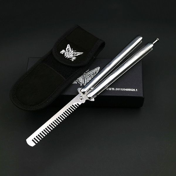 100% high polishing training comb folding knife butterfly hair brush hair trimmer stainless steel polished mirror surface u1016, Silver
100% high polishing training comb folding knife butterfly hair brush hair trimmer stainless steel polished mirror surface u1016, Silver