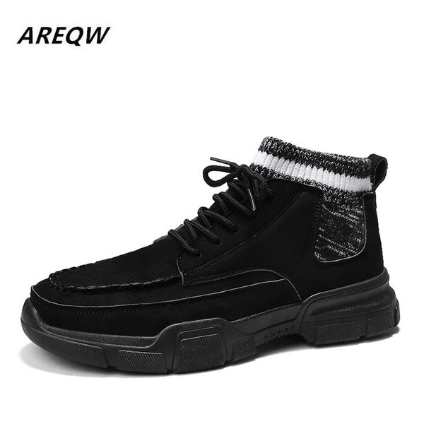 2019 spring and autumn men's wild trend high to help breathable wear non-slip casual shoes round head british wind men's shoes, Black
2019 spring and autumn men's wild trend high to help breathable wear non-slip casual shoes round head british wind men's shoes, Black