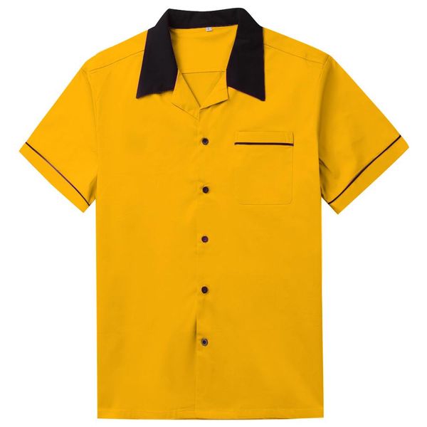 large size streetwear bowling shirt short sleeve classic retro shirt yellow red cotton mid-century inspired 50s men shirts, White;black
large size streetwear bowling shirt short sleeve classic retro shirt yellow red cotton mid-century inspired 50s men shirts, White;black
