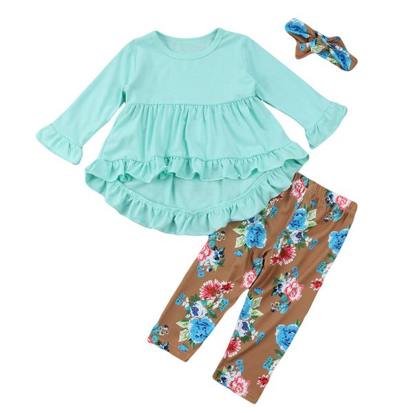 new fashion children girls clothes blue ruffle t shirt + floral pants headband 3pcs toddler kids clothing, White
new fashion children girls clothes blue ruffle t shirt + floral pants headband 3pcs toddler kids clothing, White