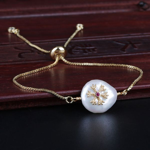 wine red cz tiny snow snowflake charm freshwater pearl bead charms dainty link bracelets for women jewelry gift, Black
wine red cz tiny snow snowflake charm freshwater pearl bead charms dainty link bracelets for women jewelry gift, Black