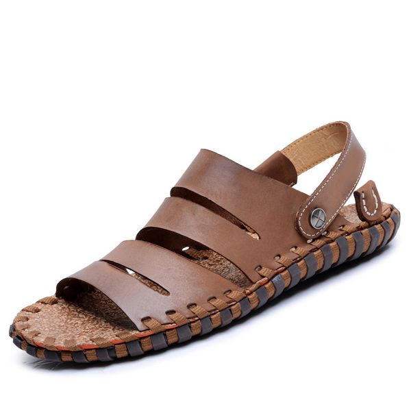 summer fashion leather shoes men casual open toe handmade sandals slip on breathable beach leather sandals shoes male plus size, Black
summer fashion leather shoes men casual open toe handmade sandals slip on breathable beach leather sandals shoes male plus size, Black