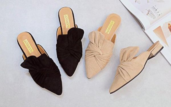 women slippers flock bowtie female mules fashion low heels shoes pointed toe ladies plus size elegant women slipper flats, Black
women slippers flock bowtie female mules fashion low heels shoes pointed toe ladies plus size elegant women slipper flats, Black
