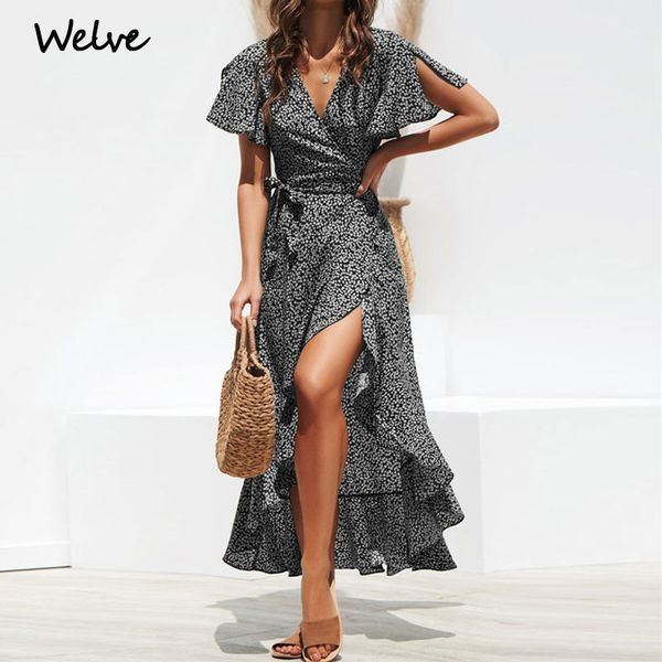 welve 2019 fashion women long chiffon dress boho style maxi beach dress sundress vestidos side split party, Black;gray
welve 2019 fashion women long chiffon dress boho style maxi beach dress sundress vestidos side split party, Black;gray
