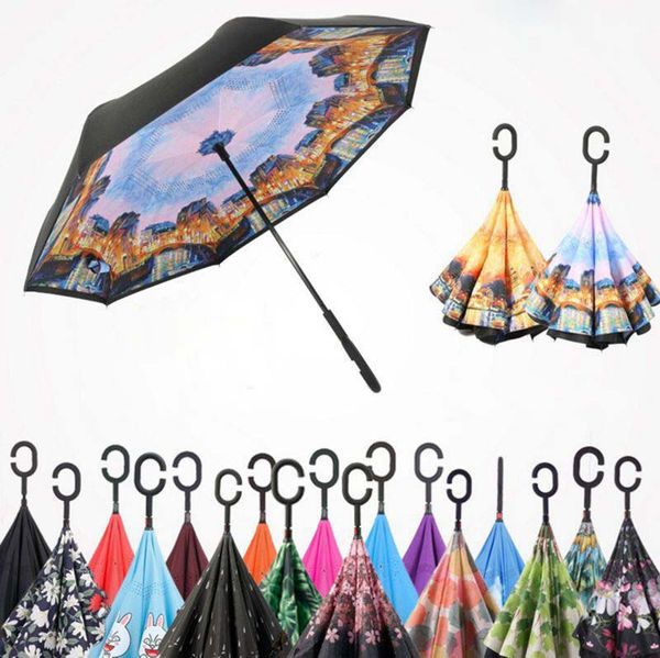 car inverted umbrella folding double layer umbrellas rainy sunny umbrellas with c-hook hands self stand inside out 37 designs dw483, Red;brown
car inverted umbrella folding double layer umbrellas rainy sunny umbrellas with c-hook hands self stand inside out 37 designs dw483, Red;brown