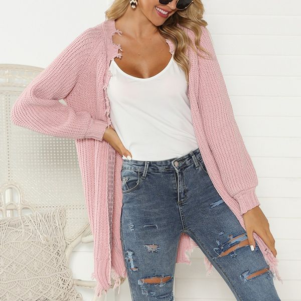 2019 autumn winter fashion women long sleeve loose knitting cardigan pink hole sweater women knitted female cardigan femme, White
2019 autumn winter fashion women long sleeve loose knitting cardigan pink hole sweater women knitted female cardigan femme, White