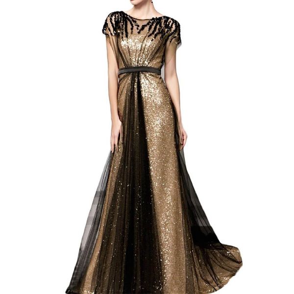 new sequins long evening dresses 2020 scoop cap sleeves tulle prom dress elegant ruched empire formal gowns vestidos de gala ladies gown, Black;red
new sequins long evening dresses 2020 scoop cap sleeves tulle prom dress elegant ruched empire formal gowns vestidos de gala ladies gown, Black;red