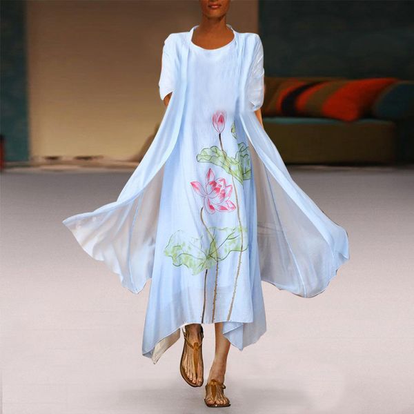 2019 autumn new maxi dress printed in the long section of two sets of ethnic style retro suit skirt women long dress, Black;gray
2019 autumn new maxi dress printed in the long section of two sets of ethnic style retro suit skirt women long dress, Black;gray