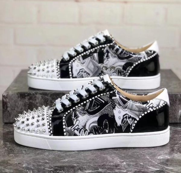 2019 full packet design red bottom sneaker for men women trainers seavaste orlato men's flat junior print genuine leather, Black
2019 full packet design red bottom sneaker for men women trainers seavaste orlato men's flat junior print genuine leather, Black