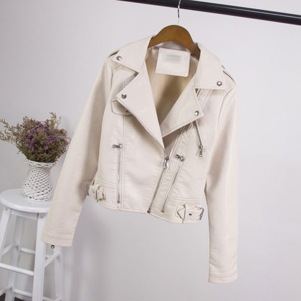 handsome slim female pu leather coats 2018 new spring autumn fashion faux leather zipper motorcycle jackets casual outwear, Black
handsome slim female pu leather coats 2018 new spring autumn fashion faux leather zipper motorcycle jackets casual outwear, Black