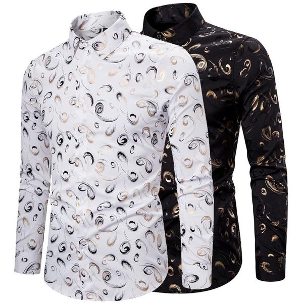 men's casual shirts summer style long sleeve slim gilt printed business shirts, club sizes in europe and the united states xxl, White;black
men's casual shirts summer style long sleeve slim gilt printed business shirts, club sizes in europe and the united states xxl, White;black