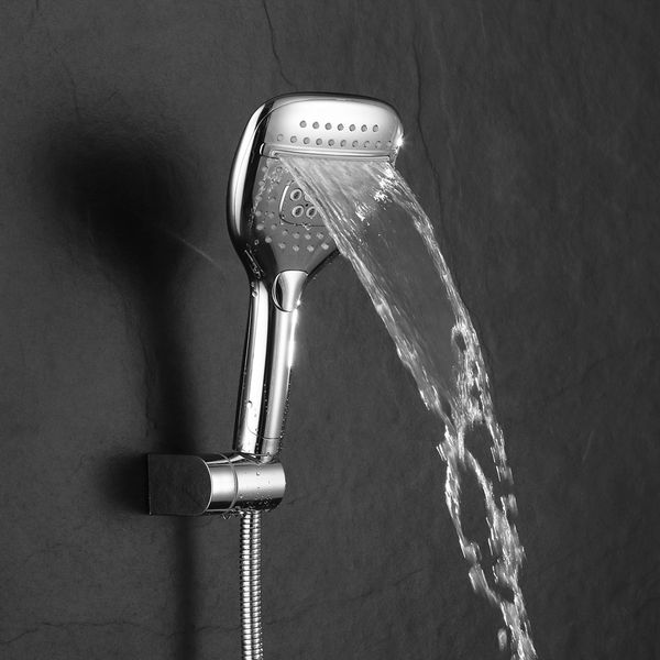 moiio all chrome pom material waterfall square shower head hand held shower head