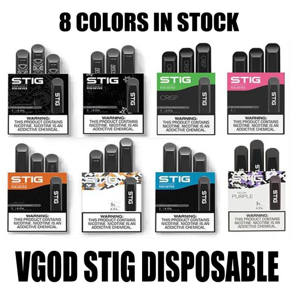100% Original VGOD STIG Disposable Pod Device 3Pcs Pack 270mAh Battery 1.2ml Cartridge Vape Pen Kit PK EON STICK BIDI HYDE
100% Original VGOD STIG Disposable Pod Device 3Pcs Pack 270mAh Battery 1.2ml Cartridge Vape Pen Kit PK EON STICK BIDI HYDE