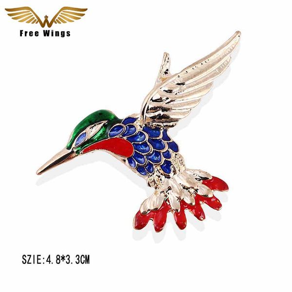 wings new drip swallow magpie ostrich toucan birds brooches for women brooch fashion jewelry winter accessories, Gray