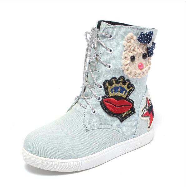 women's boots fashion decals embroider totem canvas shoes plat cartoon 2018 spring novelty striking large size, Black
women's boots fashion decals embroider totem canvas shoes plat cartoon 2018 spring novelty striking large size, Black