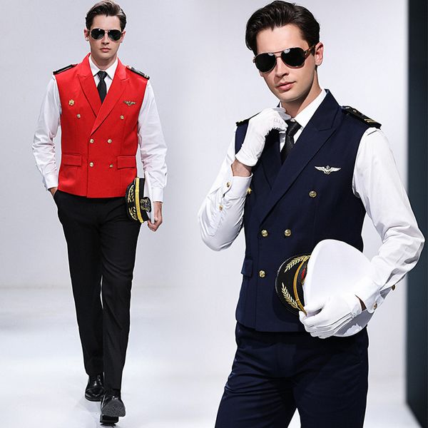 male international navy captain standard uniform cosplay suits vest + shirt + pants servant workwear luxury cruise ship navy seaman uniform, Gray
male international navy captain standard uniform cosplay suits vest + shirt + pants servant workwear luxury cruise ship navy seaman uniform, Gray