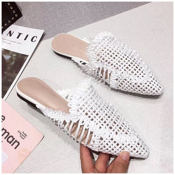 slippers summer 2021 autumn cane weave mules shoes fashion pointed toe women outside beach flat slides half slipper, Black
slippers summer 2021 autumn cane weave mules shoes fashion pointed toe women outside beach flat slides half slipper, Black