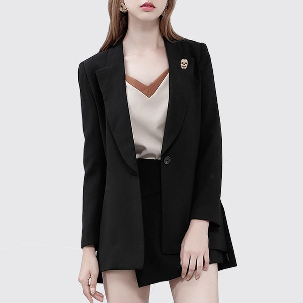 office ladies black long blazer elegant one button cardigan coat women new 2019 winter fashion korean office casual blazers top, White;black
office ladies black long blazer elegant one button cardigan coat women new 2019 winter fashion korean office casual blazers top, White;black