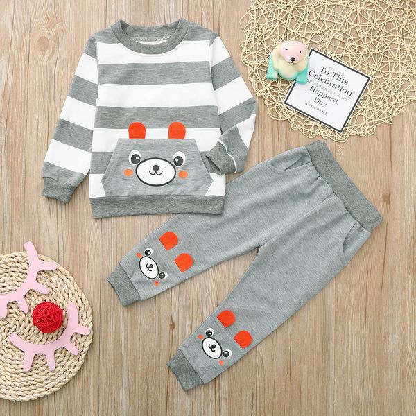 autumn children kids clothes toddler kids baby boy cartoon striped bear printed pants outfits set baby boy clothing sets, White
autumn children kids clothes toddler kids baby boy cartoon striped bear printed pants outfits set baby boy clothing sets, White