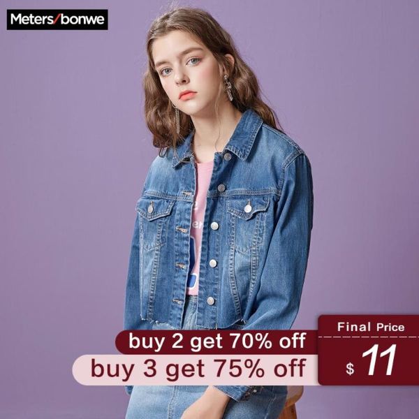 metersbonwe brand ladies denim jacket spring new short coat with trendy bf top, Black;brown
metersbonwe brand ladies denim jacket spring new short coat with trendy bf top, Black;brown