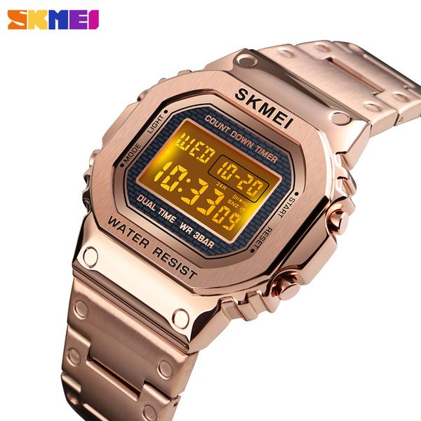 brand skmei women men digital watches countdown chronograph fashion luxury luminous electronic bracelet sport wristwatch, Slivery;brown
brand skmei women men digital watches countdown chronograph fashion luxury luminous electronic bracelet sport wristwatch, Slivery;brown