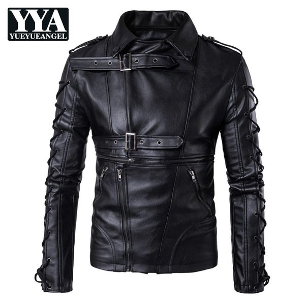 gothic zipper buckle mens moto biker pu leather jacket lace up fashion outwear coat man punk faux leather jackets plus size 5xl, Black
gothic zipper buckle mens moto biker pu leather jacket lace up fashion outwear coat man punk faux leather jackets plus size 5xl, Black