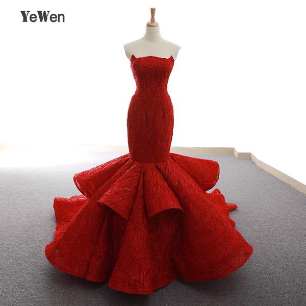 yewen luxury strapless burgundy trumpet mermaid long lace formal evening dress 2019 high-end dubai bride gown women elegant, White;black
yewen luxury strapless burgundy trumpet mermaid long lace formal evening dress 2019 high-end dubai bride gown women elegant, White;black