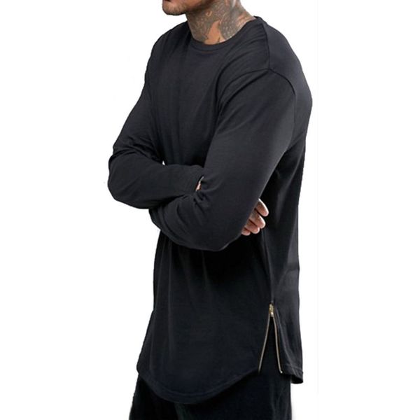 european american-style high street t shirts side zipper scalloped hem long-sleeve black white cotton bottom mens long-sleeve t-shirts, White;black
european american-style high street t shirts side zipper scalloped hem long-sleeve black white cotton bottom mens long-sleeve t-shirts, White;black