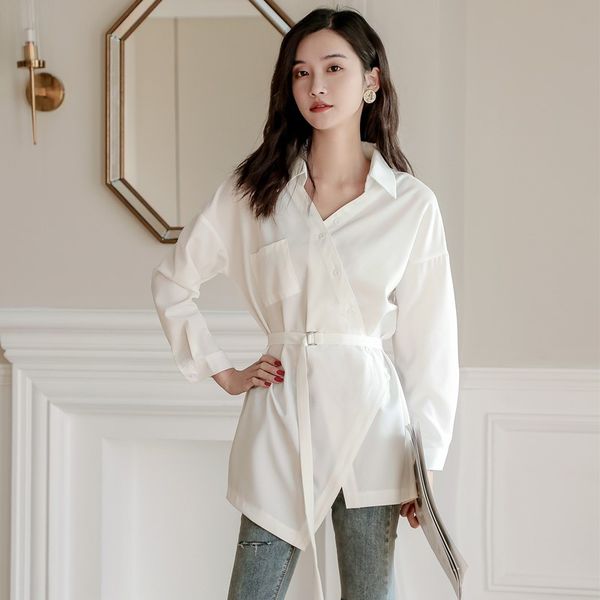 lanmrem spring summer 2020 new women's bandage waist irregular white long-sleeved shirt vintage long blouse with pockets yj358
lanmrem spring summer 2020 new women's bandage waist irregular white long-sleeved shirt vintage long blouse with pockets yj358