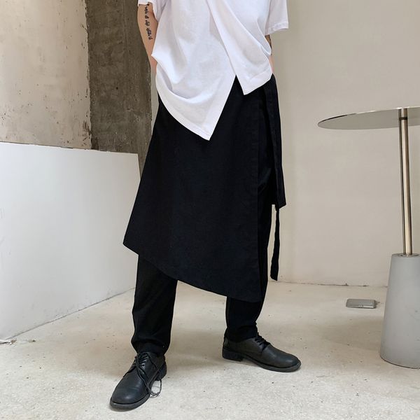 men japan style irregular fake 2pcs splice loose casual harem pant male streetwear hip hop gothic kimono skirt trousers, Black
men japan style irregular fake 2pcs splice loose casual harem pant male streetwear hip hop gothic kimono skirt trousers, Black