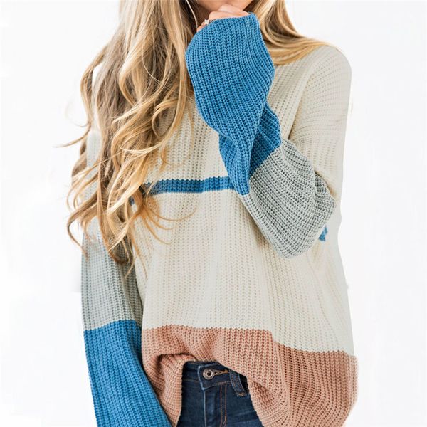women's plus size sweater multicolor patchwork flare sleeve o-neck pullovers knitted sweaters warm long sleeve pullover sweater, White;black
women's plus size sweater multicolor patchwork flare sleeve o-neck pullovers knitted sweaters warm long sleeve pullover sweater, White;black